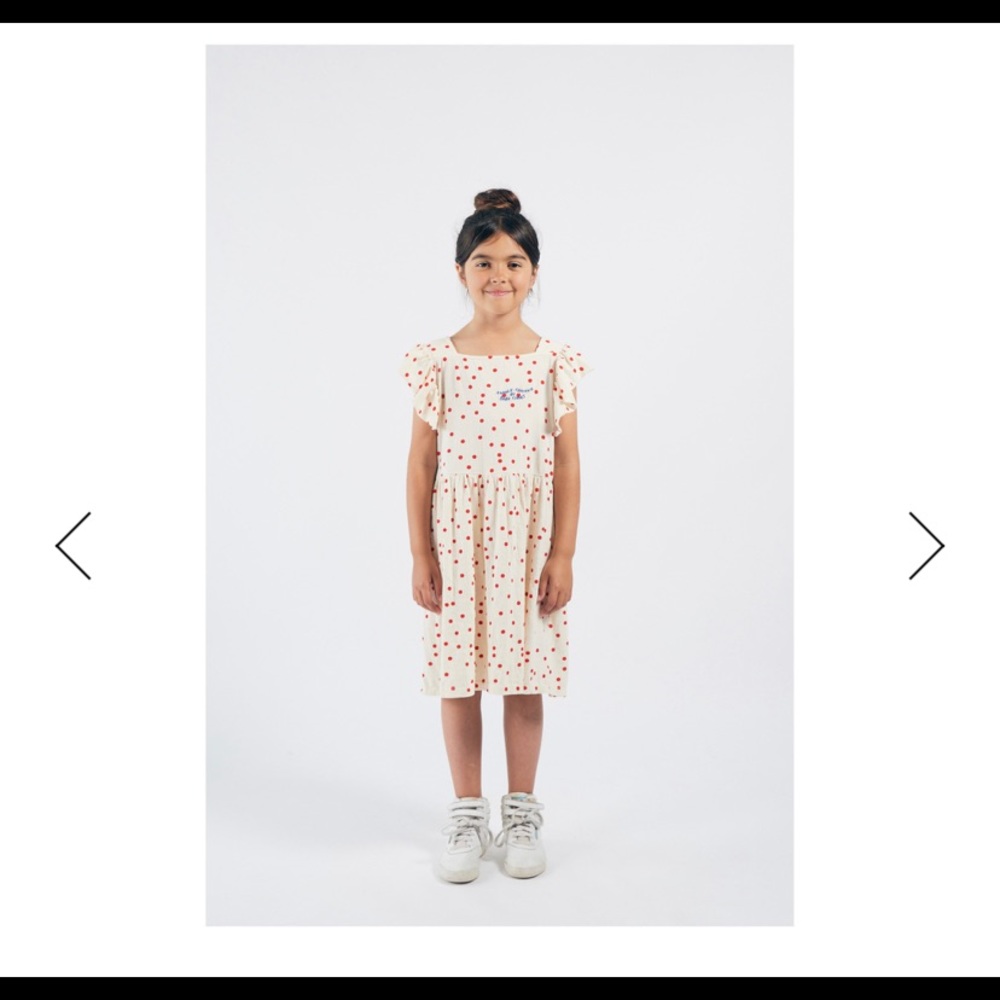 Bobo Choses Ruffle sleeve polka dot dress 6/7